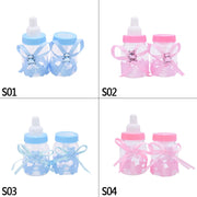 12pcs Mini Feeding Bottles Girl Boy Baby Shower Favor Boxes Package Christening Baptism Party Supplies Chocolate Candy Gift Bags
