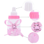 12pcs Mini Feeding Bottles Girl Boy Baby Shower Favor Boxes Package Christening Baptism Party Supplies Chocolate Candy Gift Bags