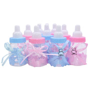 12pcs Mini Feeding Bottles Girl Boy Baby Shower Favor Boxes Package Christening Baptism Party Supplies Chocolate Candy Gift Bags