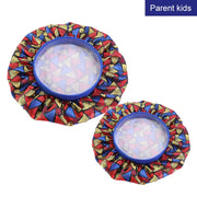 2 pcs/ set Satin Bonnet Sleep Cap Mommy and Me Girl's African Print Child Turban Hair Cover Baby Hat Hair Accessories