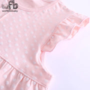 Retail 3-14 years cotton children's home wear nightdress girl baby pajamas autumn fall summer