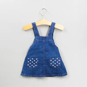 1-4T Baby Sundress Summer Girls Denim Pinafore Overalls Kids Jeans Dress Cute Outwear Sweat Toddlers Clothing Infant Clothes