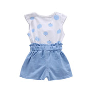 Toddler Baby Girls Summer Sets Print Bowknot 2pcs Girls Summer Set Kids Casual Suit Tracksuit Sweatshirt New