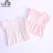Retail 3-14 years cotton children's home wear nightdress girl baby pajamas autumn fall summer