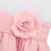 Kids Girls Pleated Flower Girl Dress Pageant Wedding Vestidos Birthday Party Dresses 4-14 Years Summer Chiffon Princess Dress