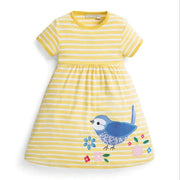 Summer Baby Dresses Cotton fabric With fruit Printed Fashion Girls Dress   New Children Clothing Princess Party Girl Dresses