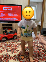 2023 Summer 2-10T Children'S Birthday Clothing Dinosaur Car Striped Print Short Sleeve Basic Tops Cartoon T-Shirt For Kids Boy