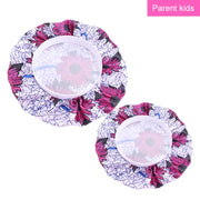 2 pcs/ set Satin Bonnet Sleep Cap Mommy and Me Girl's African Print Child Turban Hair Cover Baby Hat Hair Accessories