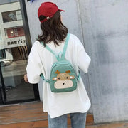 High capacity Cartoons bag School Backpack Kids School Bags For Girls Kids Bag Splicing Fawn Bags For fashion  Animal cute bear