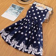3-12 Years Girls Polka-Dot Dress 2023 Summer Sleeveless Bow Ball Gown Clothing Kids Baby Princess Dresses Children Clothes