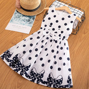 3-12 Years Girls Polka-Dot Dress 2023 Summer Sleeveless Bow Ball Gown Clothing Kids Baby Princess Dresses Children Clothes