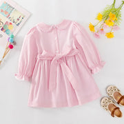 Baby Girls Dresses With Embroidery & Smocking Toddler Girl Dress Children Spring Autumn Party Clothing 1-5Y